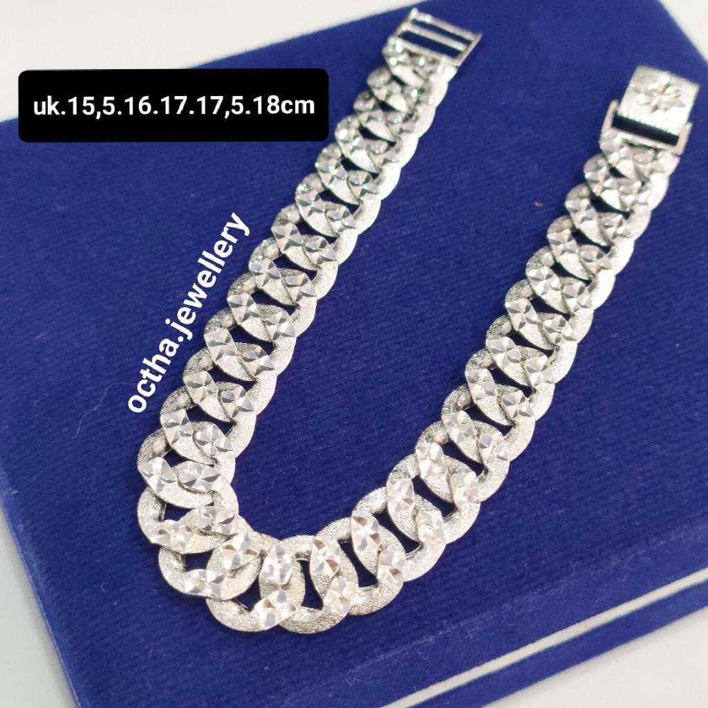 GELANG SISIK NAGA DEWASA PERAK 925 ASLI LAPIS MAS