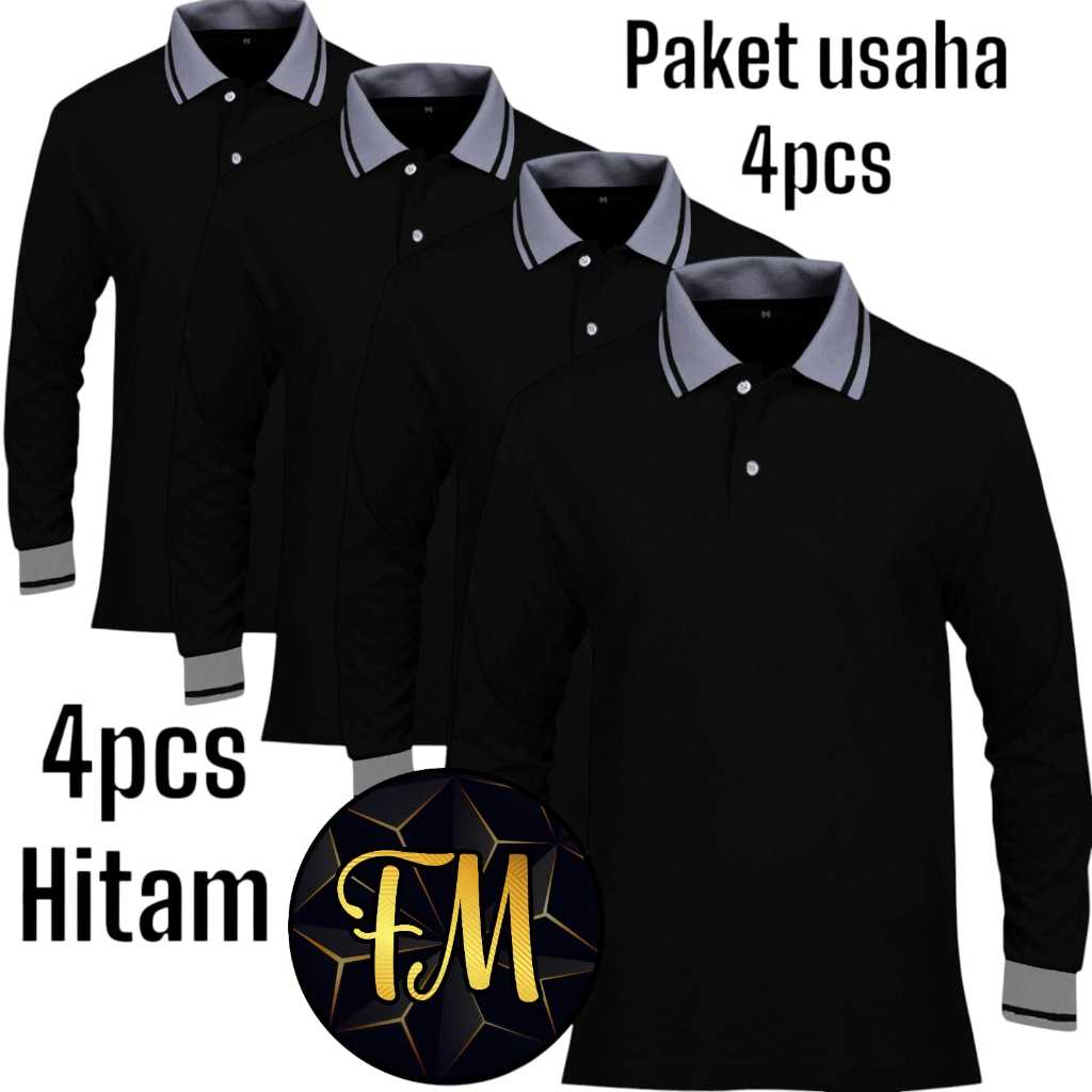 FINDMINE/t-shirt/kaos polo polos lengan panjang/pria wanita/kaos polo/polos
