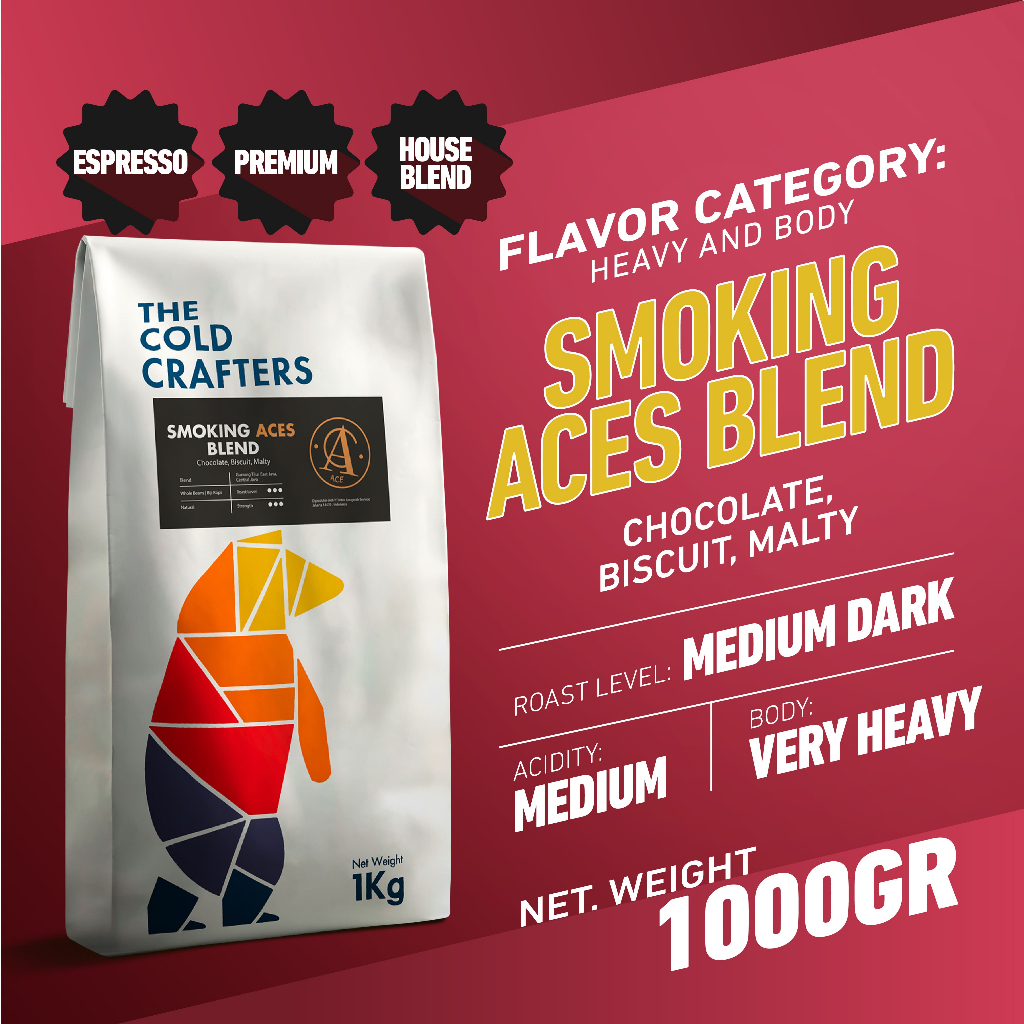 

Smoking Aces Blend Arabika Arabica Robusta Biji Kopi Bubuk Espresso