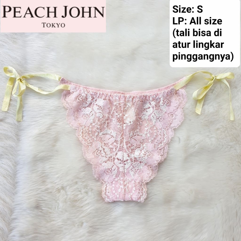 Peach John Panties Ribbon Lace Transparant Pretty Sexy Princess