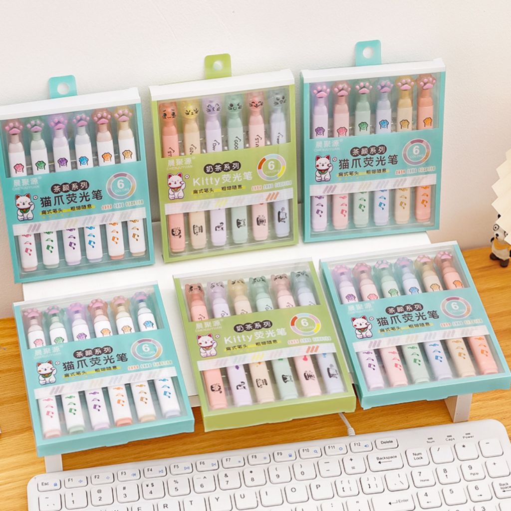 

Stabilo Highlighter Motif Cat Paw isi 6 Warna