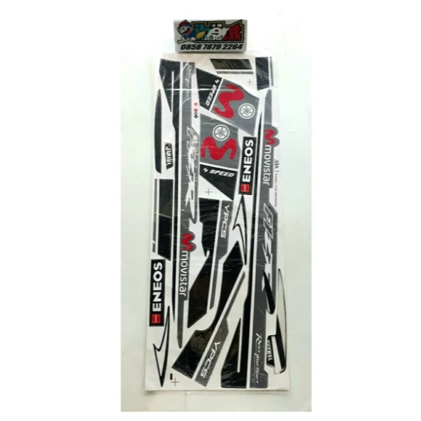 STIKER STRIPING FIZR FIZ R MOVISTAR HITAM ABU ABU