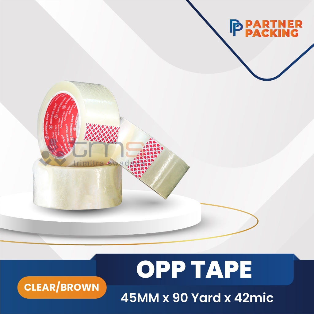 

Pertner Packing LAKBAN / OPP TAPE CLEAR / BROWN 45MM x 90 Yard x 42mic