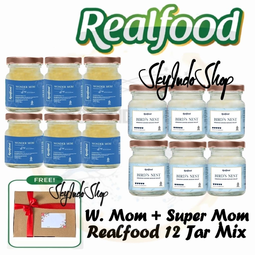 

Realfood 12 Jar Mix Gift ( Wonder Mom + Super Mom ) Minuman Sarang Burung Walet