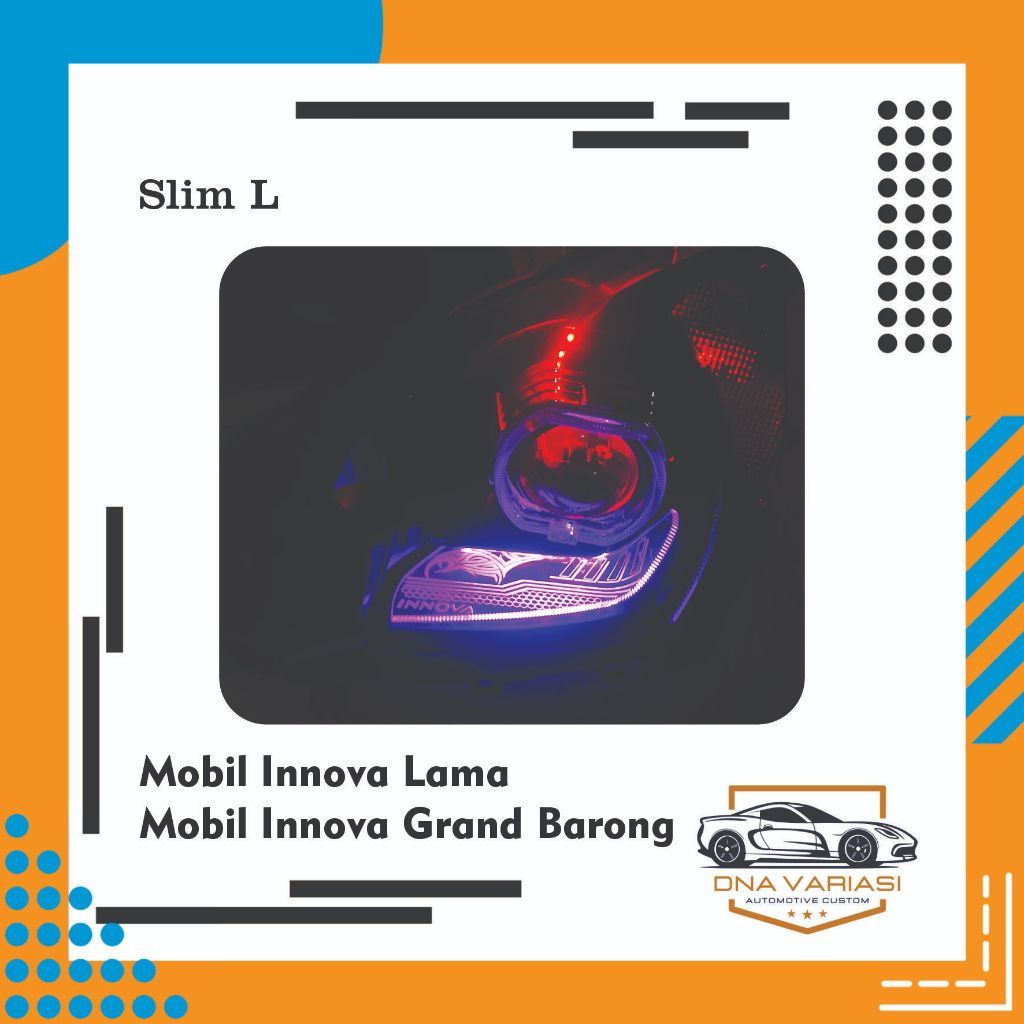 Slim L Frame DRL Headlamp Mobil Running Sein LED Aplikasi RGB Lampu Depan Mobil Innova Lama Gen 1