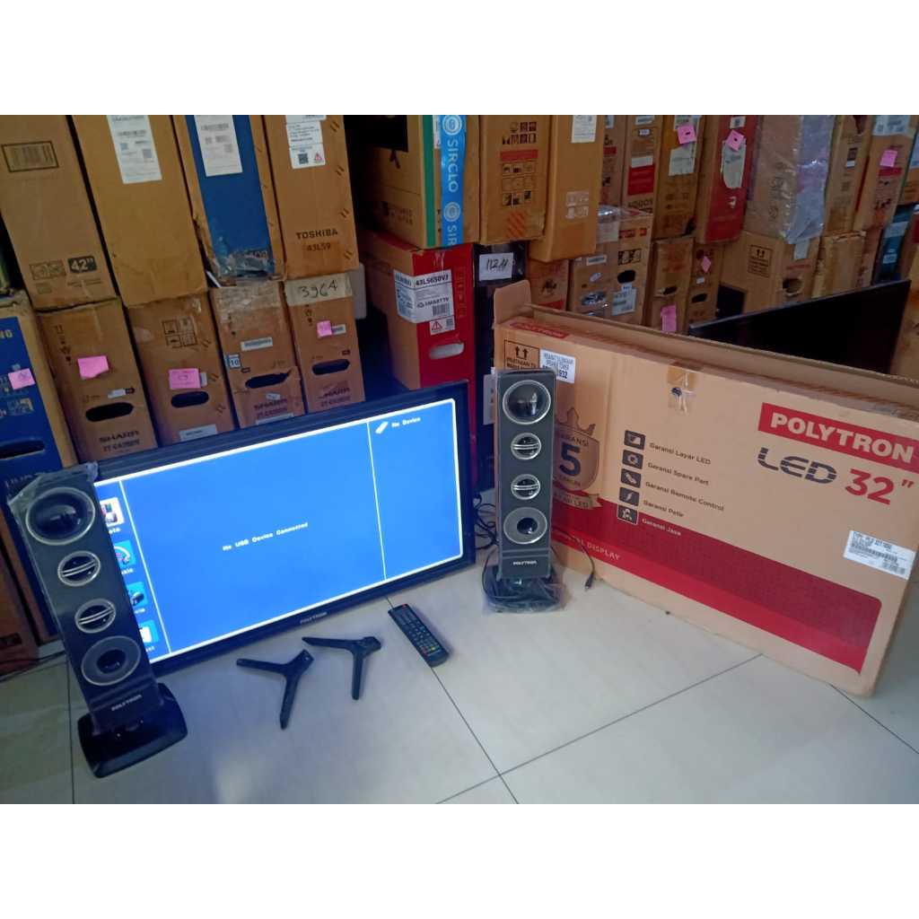 [+free palet kayu] JUAL MURAH AJA TV LE POLYTRON 32 INCH ANALOG TV PAKEK TOUWER HDMI USB TINGGAL PAK
