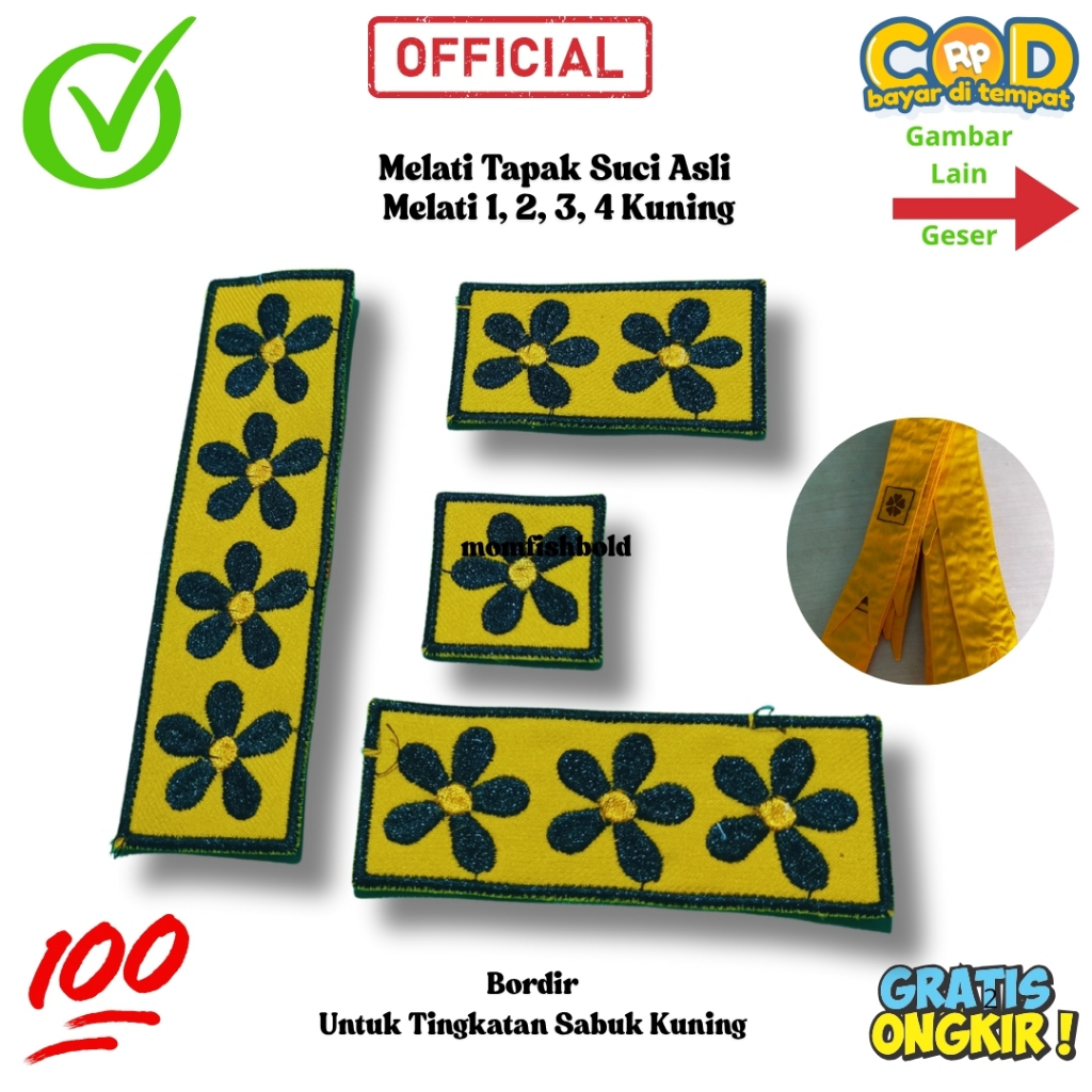 Melati Kuning Tapak Suci / Bed Bordir / Sabuk Tapak Suci Kuning