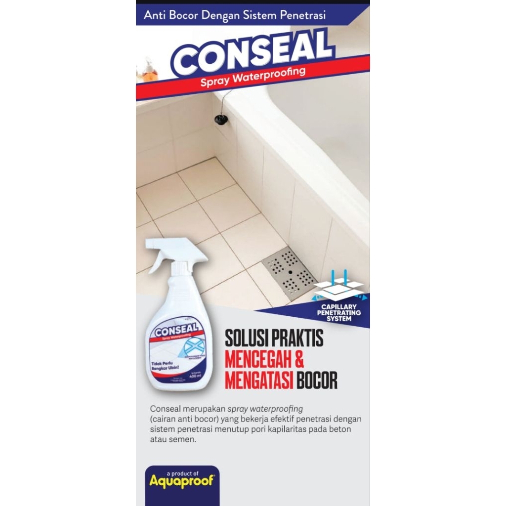SPRAY WATERPROOFING MEREK AQUAPROOF TYPE CONSEAL KEMASAN 400ML