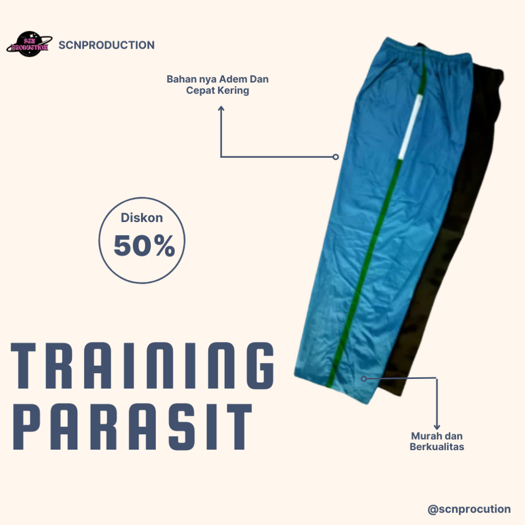 celana training parasut pria panjang murah random