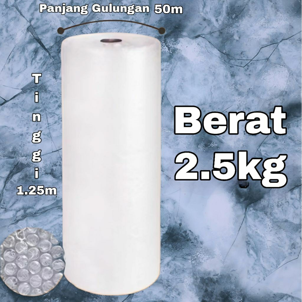 

BUBBLE WRAP GULUNGAN ROLL 1.25 M x 50 M 2.5KG BENING/TRANSPARANT