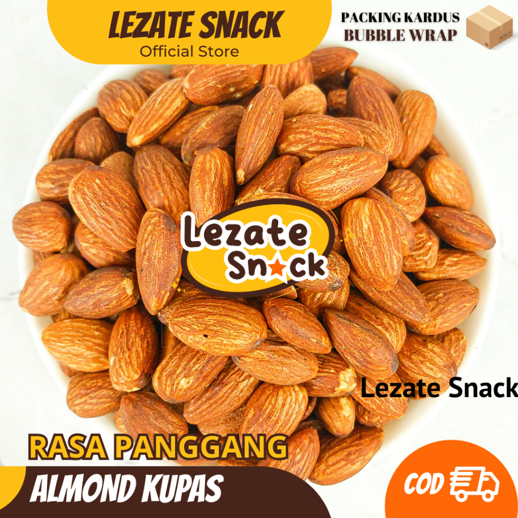 

Kacang Almond Panggang Siap Makan 100GR Murah Renyah / Kacang Almon Kupas Roasted Panggang Oven Utuh Premium WAP SHOP