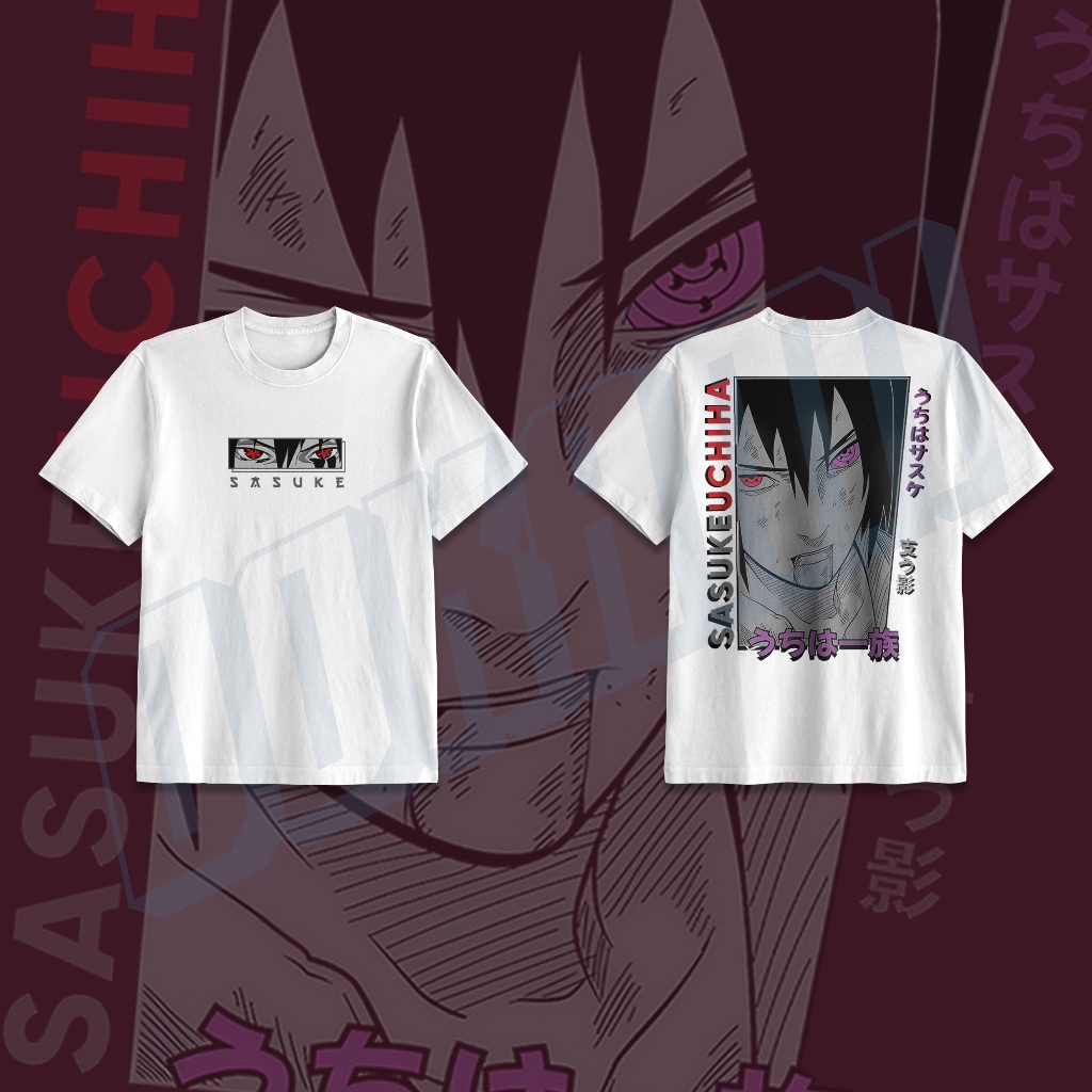 Kaos Uchiha Sasuke Sharingan Rinnegan / T-shirt Sasuke Uchiha / Anime Naruto