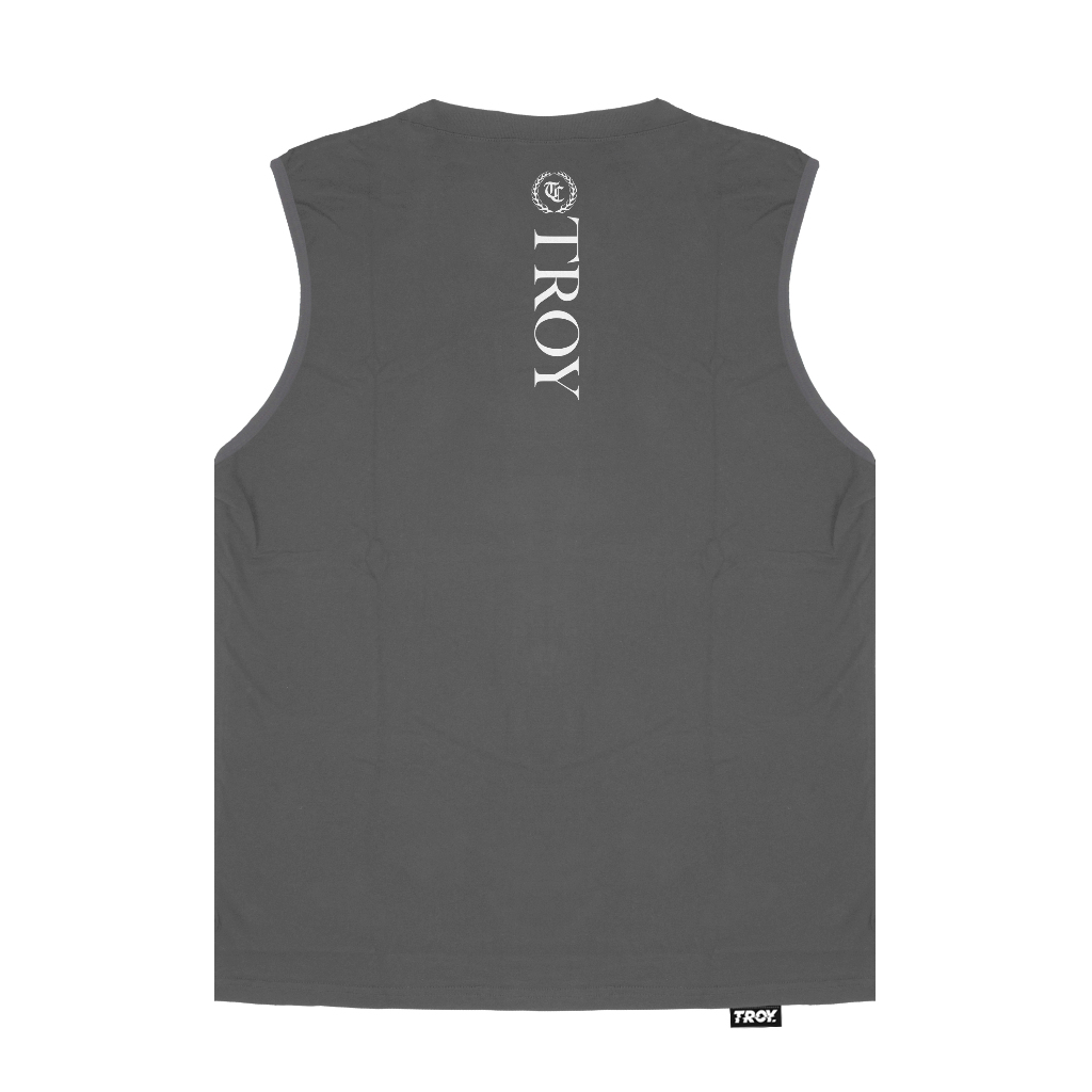 Troy Company Singlet Sleeveless Tshirt Dark Grey Sixteen Ten - Kaos Tanpa Lengan Abu Gelap TS 3170