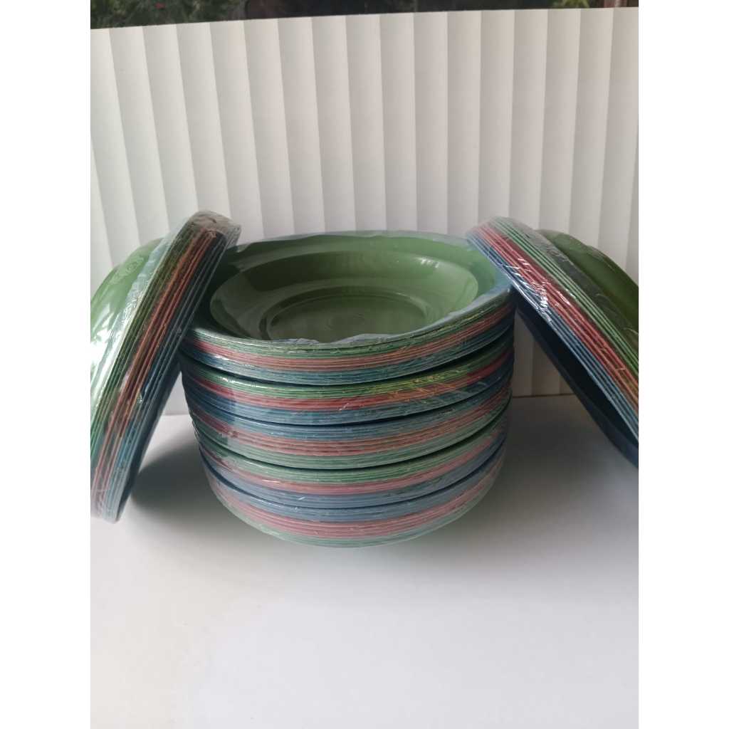 1 pcs Piring Makan Plastik | Piring Saji Piring Kue Plastik Warna Warni Murah