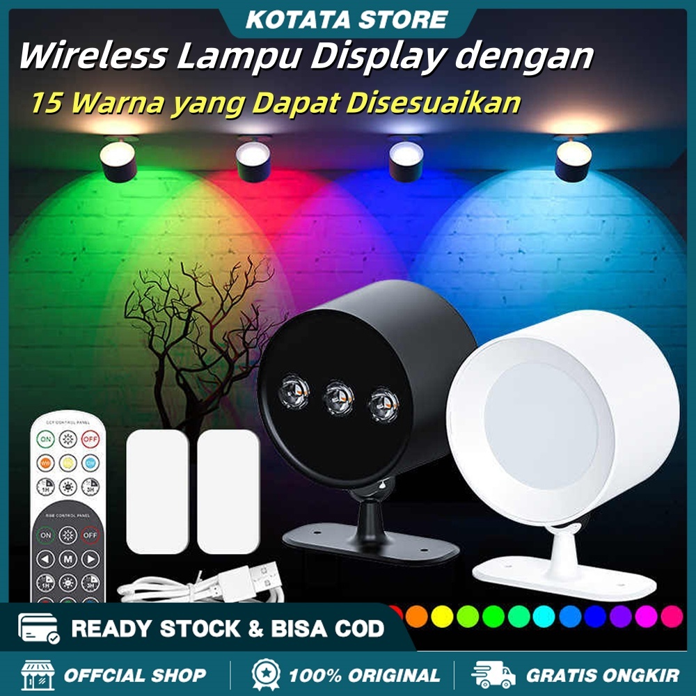 Wireless 15 warna Remote Lampu Dinding Led Lampu Warna-Warni Indoor Minimalis Hias Taman Lampu Tembo
