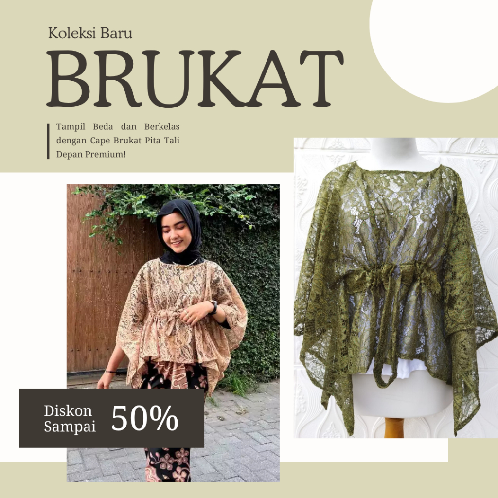 ATASAN KEBAYA BROKAT BRUKAT KERUT Brukat Kerut  BAJU ADAT Ikat Modern Kondangan Tunangan Serut Ikat 
