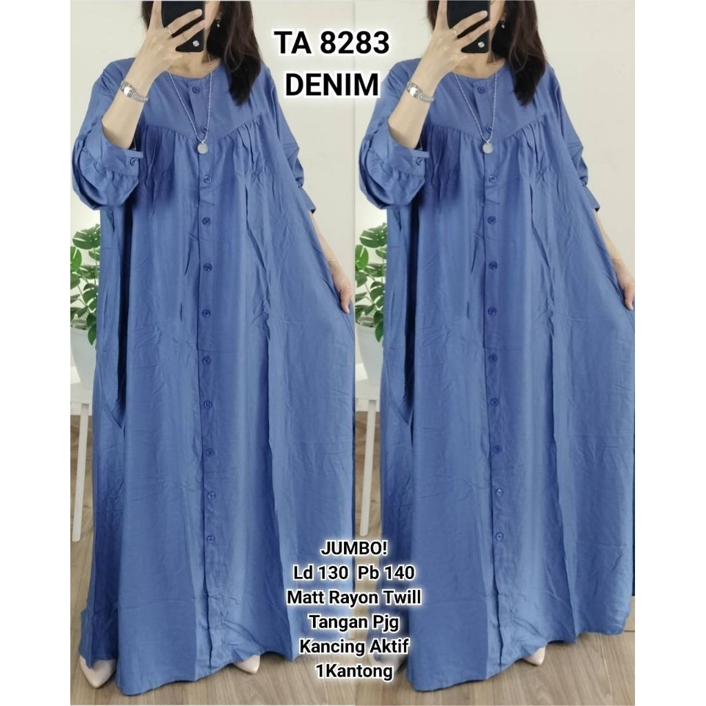 MAXI DRESS JUMBO RAYON LD 130 LENGAN PANJANG 283