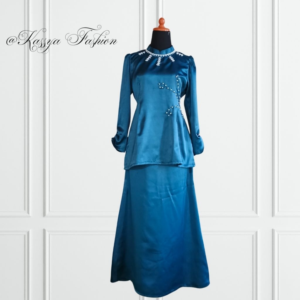 Mermaid Set Kurung Melayu, One Set Melayu Wanita, Baju Kondangan Wanita, Baju Adat Melayu Wanita Ter