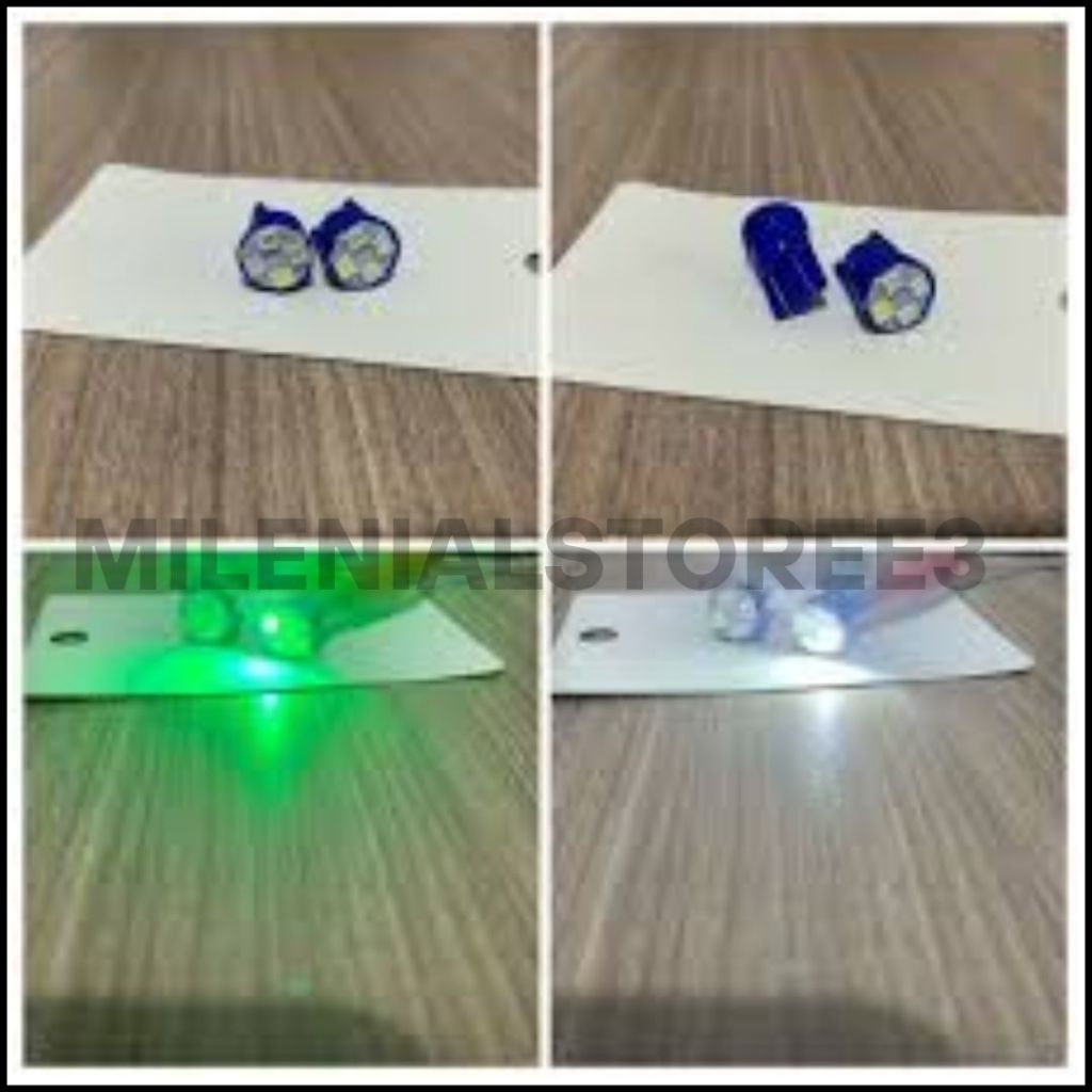 Lampu Sen Sein T10 4 Led Mode Flash Putar warna warni 2 Biji Universal Accesories Motor