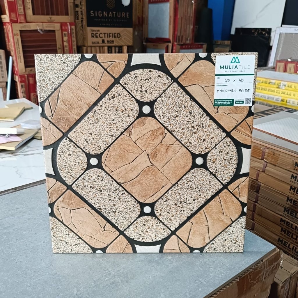 keramik lantai 40x40.Montasio Beige/Mulia tile