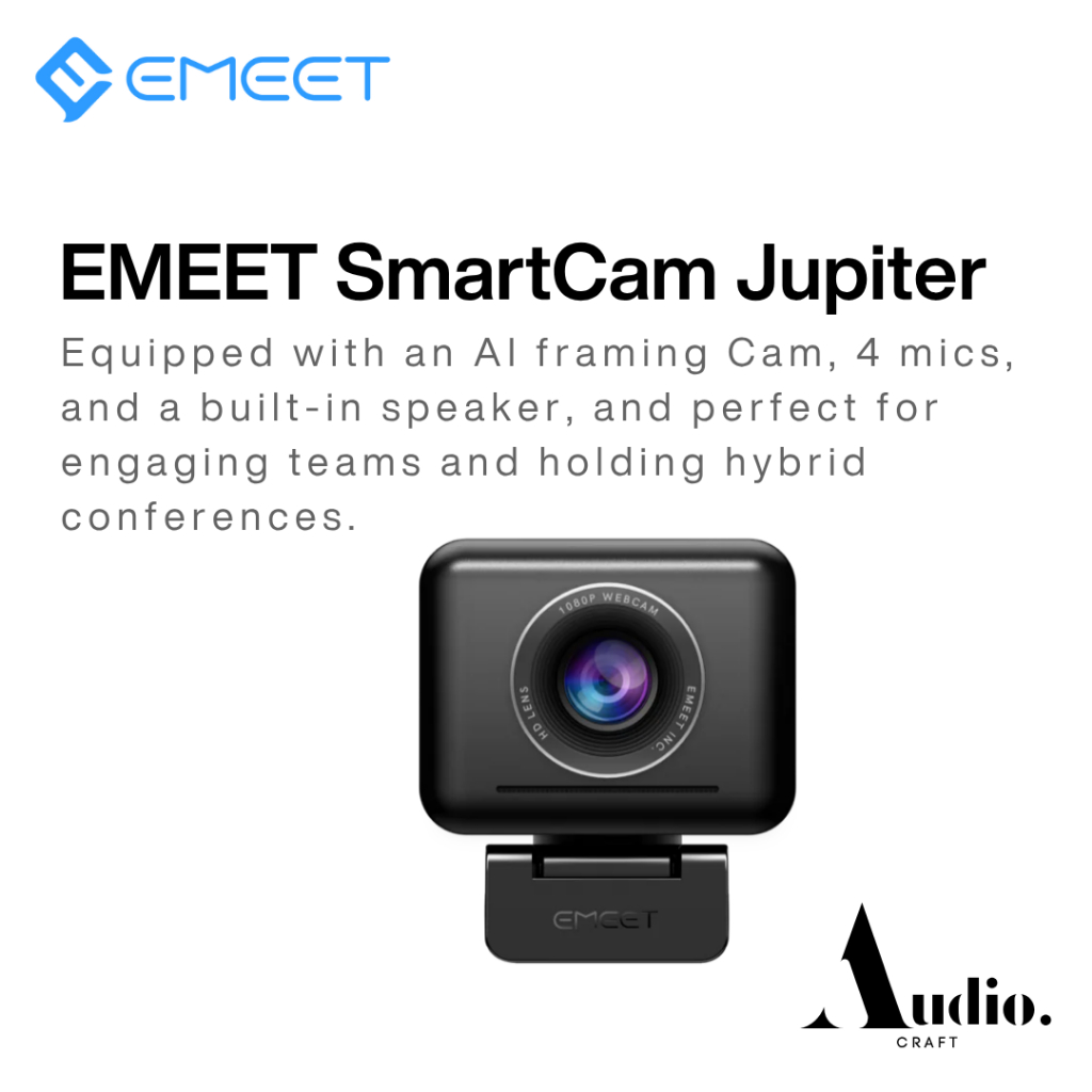 EMEET SmartCam Jupiter (AI Cam, 4 Mic & Speaker)