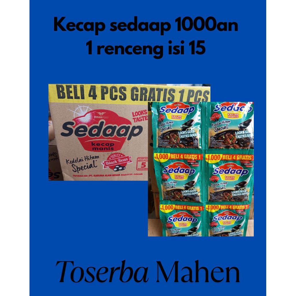 

kecap sedaap 1000an isi 15 pcs