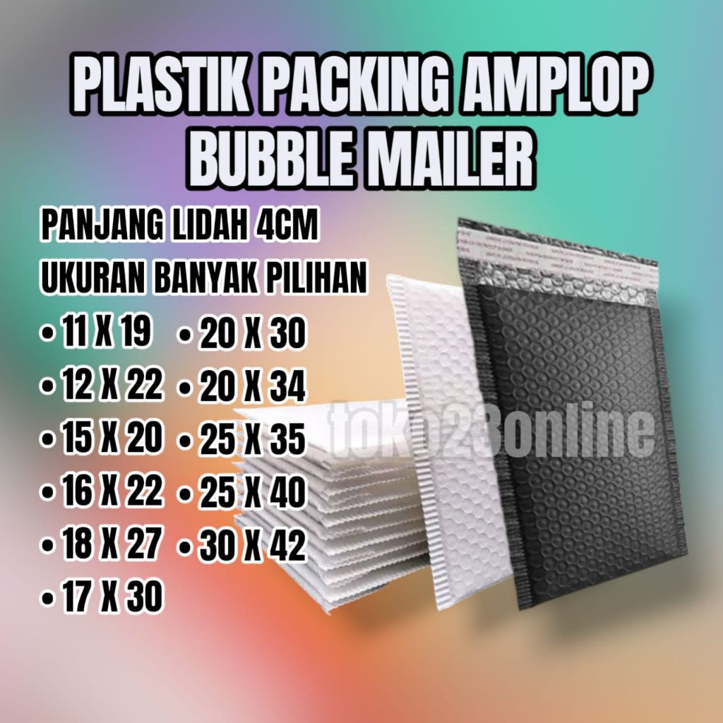 

BUBBLE MAILER / PLASTIK PACKING AMPLOP / PLASTIK PACKING WATERPROOF / ANTI AIR UKURAN 11X19 12X22 16X20 15X22 18X27 17X30 20X30 20X34 25X35 25X40 30X42