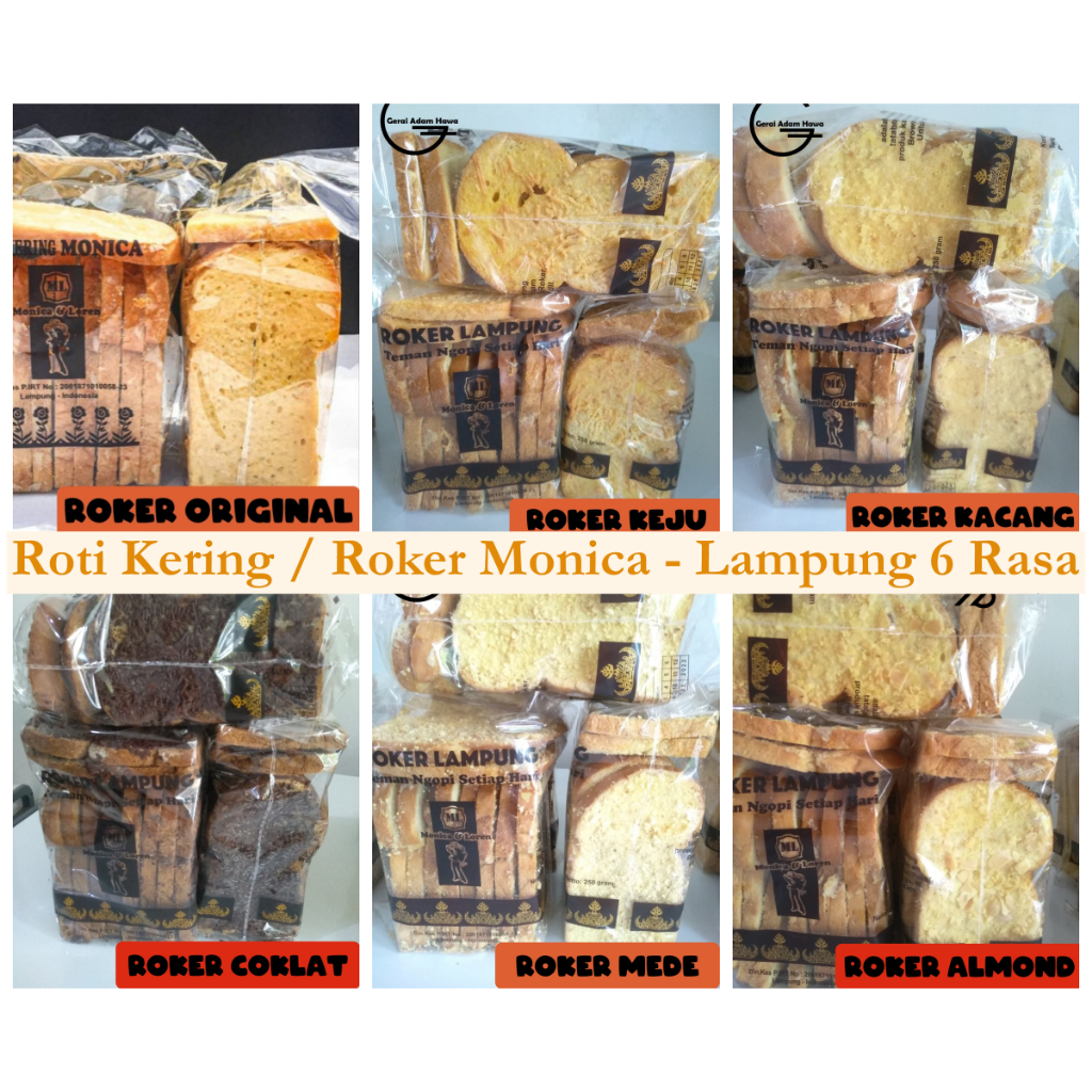 

Roti Kering ROKER Lampung 3 Rasa Lengkap Original Keju Coklat | Roti Kering Premium Lampung Monica Loren Renyah