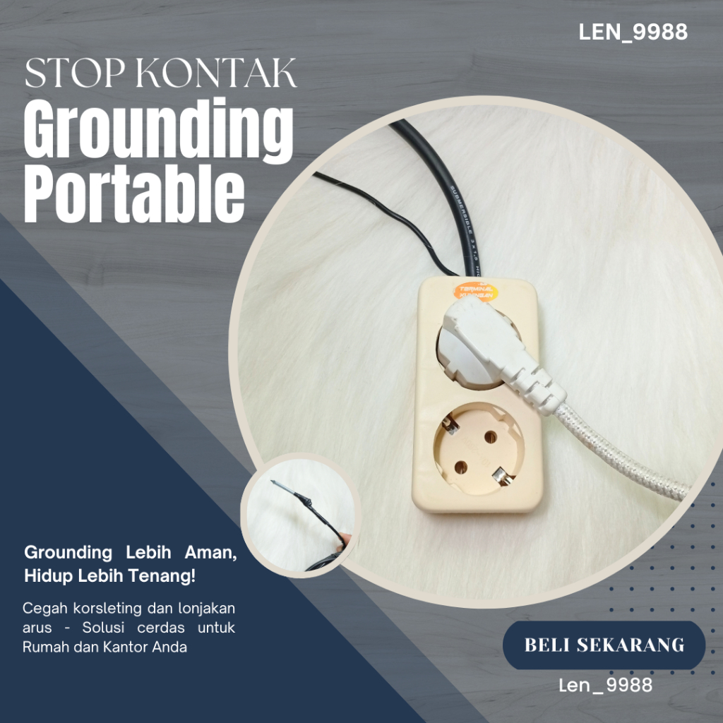 Stop kontak Grounding Portable Tembok agar aman dari listrik statis (Grounding)