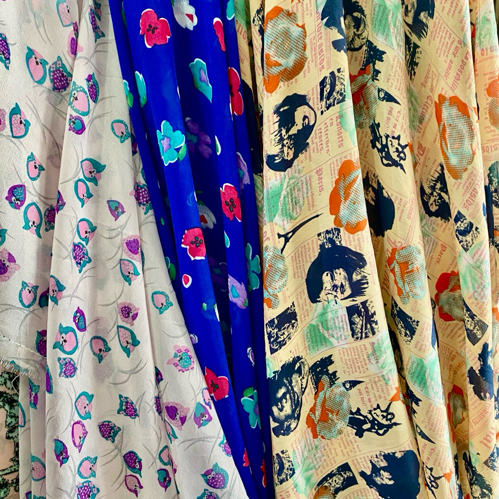 Kain sifon motif/ sifon seruti/bahan gamis/dress/tunik