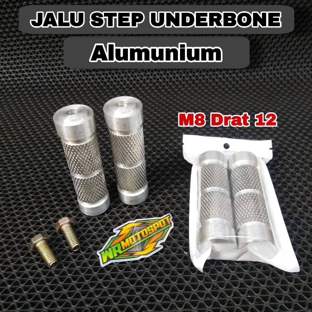 Jalu footstep duralium universal jalu pustep Model Lurus underbone M8 Drat 12 Premium