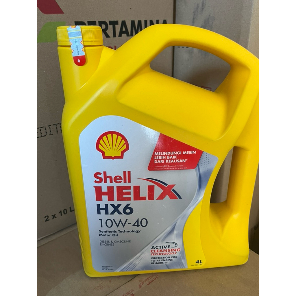 SHELL HELIX HX6 (4LITER) SAE 10W-40 OLI OIL MESIN MOBIL BENSIN