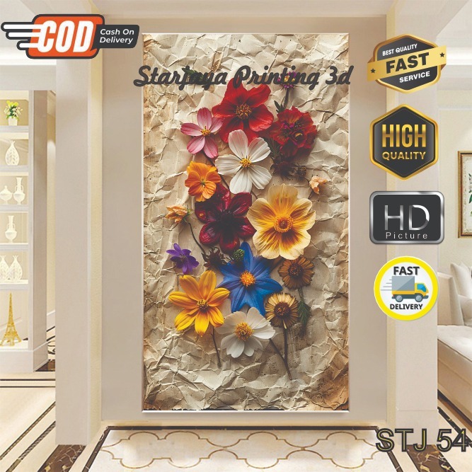 Wallpaper Stiker Bunga Mawar Putih 3d, Wallpaper Bunga Mawar 3d terlaris, Stiker Bunga 3d Kekinian