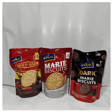 

REGAL MARIE BISCUITS /REGAL CHOCO MARIE ISI 8 PACKS(3 VARIAN)