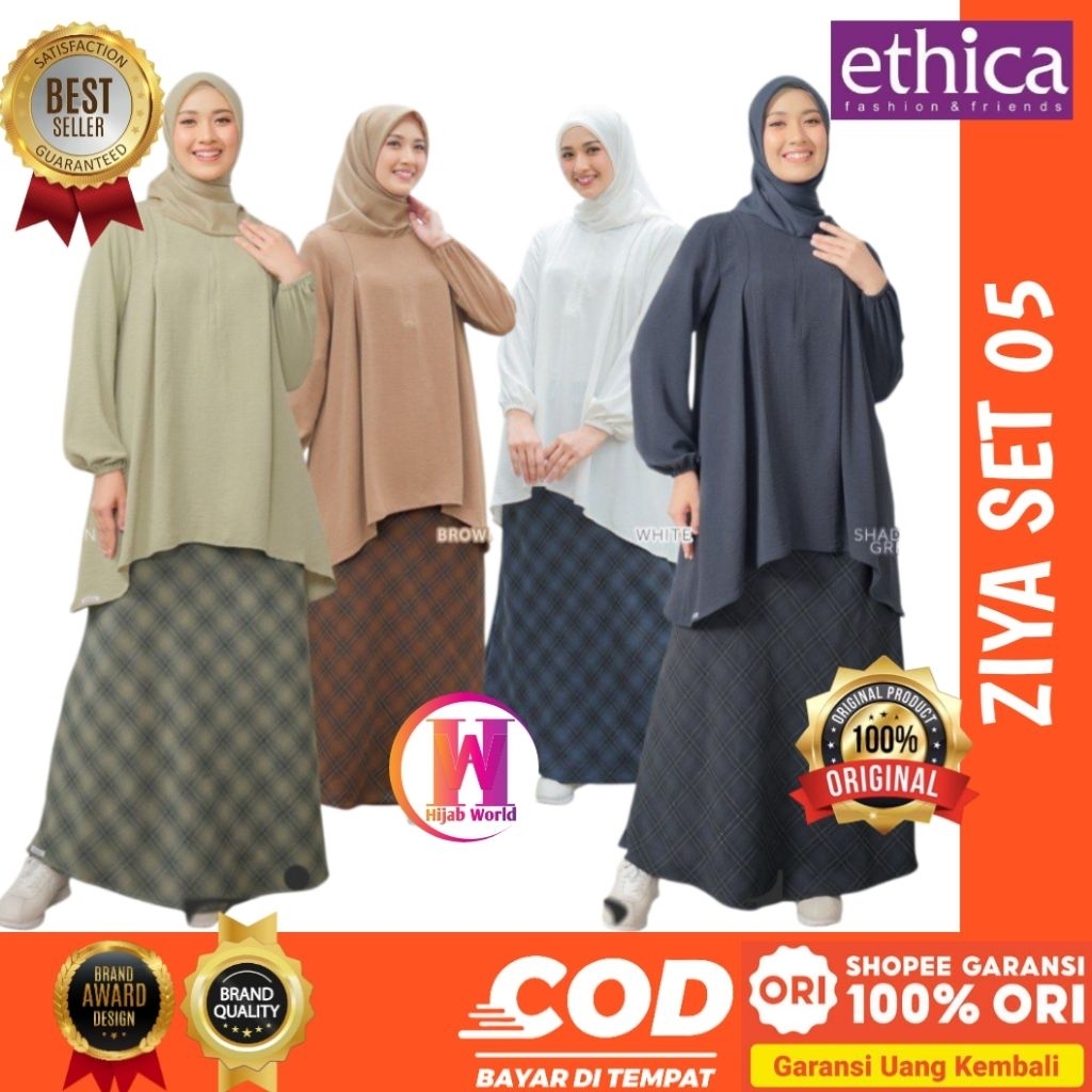 ETHICA One Set Rok dan Atasan Ziya Set 05 Ethica Original - Set Muslim Wanita Branded - Setelan Musl