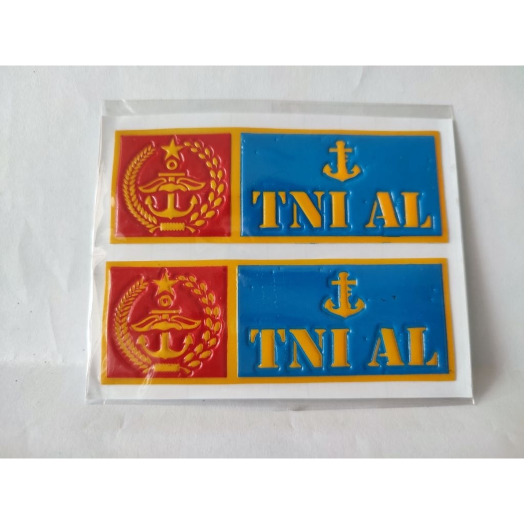 Stiker Embos Timbul Plat No. Motor / Mobil TNI AL 1 pasang
