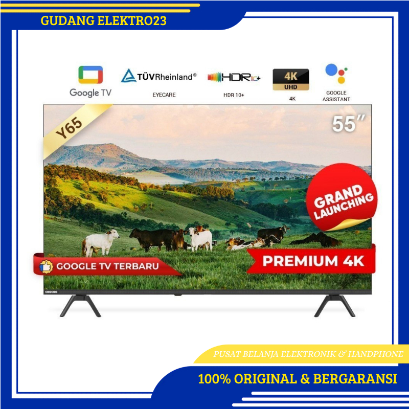 COOCAA Smart TV 55 inch - Android 10 - Youtube - Dolby Audio - Google Assistant - Model 55Y65