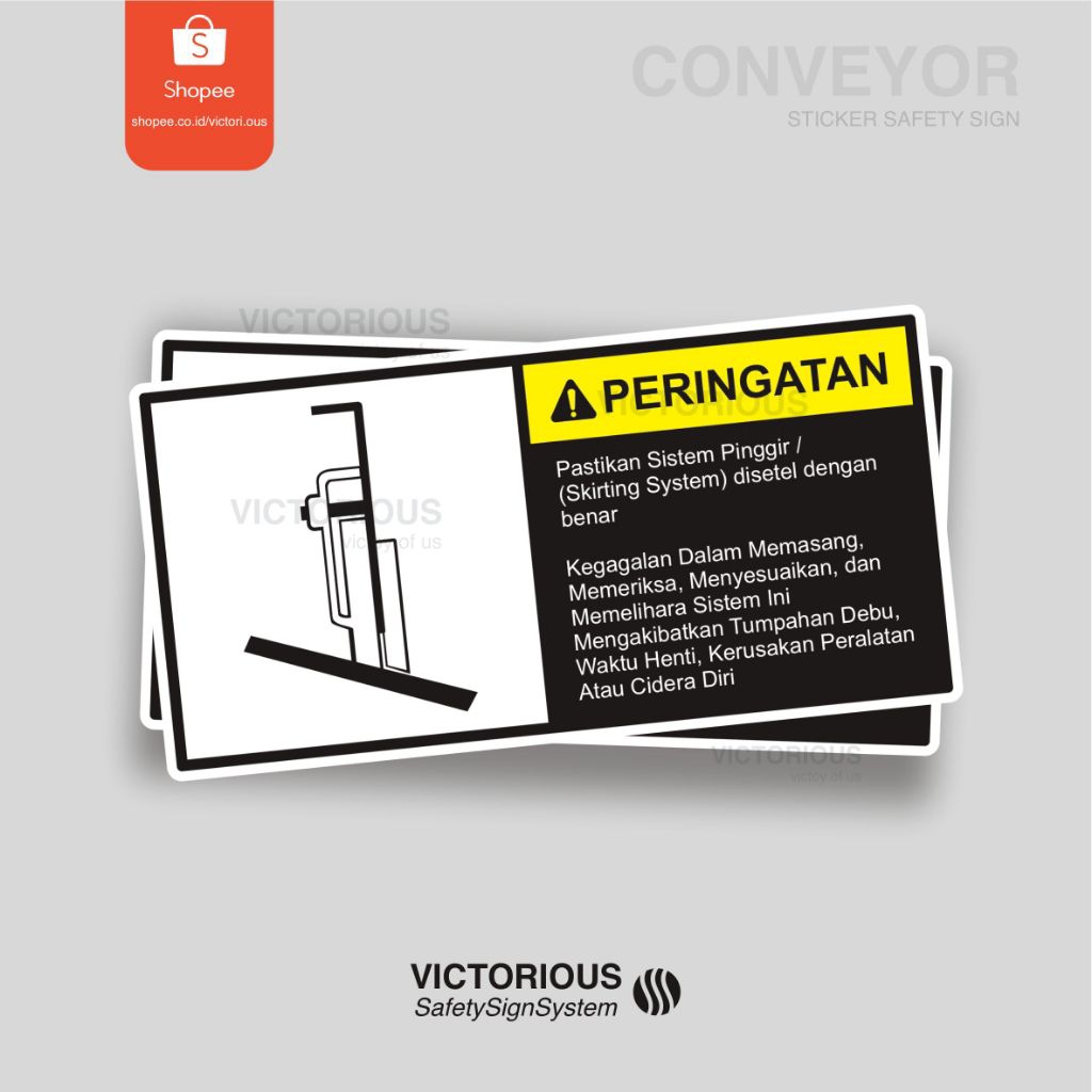 

Sticker Safety Sign K3 Peringatan Pastikan Skirting System Disetel Dengan Benar