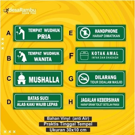

Cetak Stiker Rambu Informasi Stiker Sign Tempat Wudhu Wanita – Ukuran 30x10 cm | Vinyl Anti Air - Afbi Print