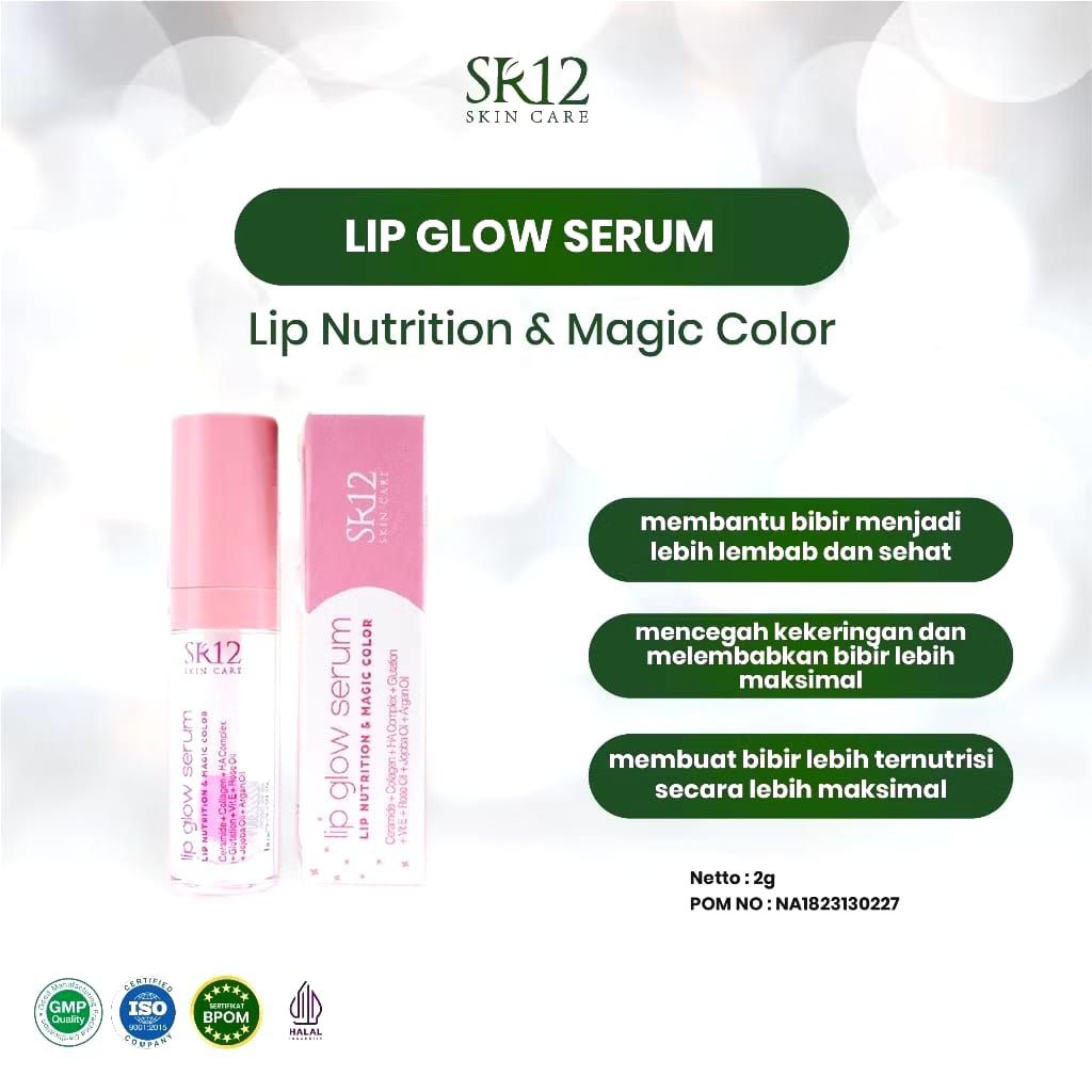 Lip Glow Serum Bibir SR12 Skincare Kosmetik - Lipstik & Pelembab Bibir Alami - Serum & Pemerah Bibir