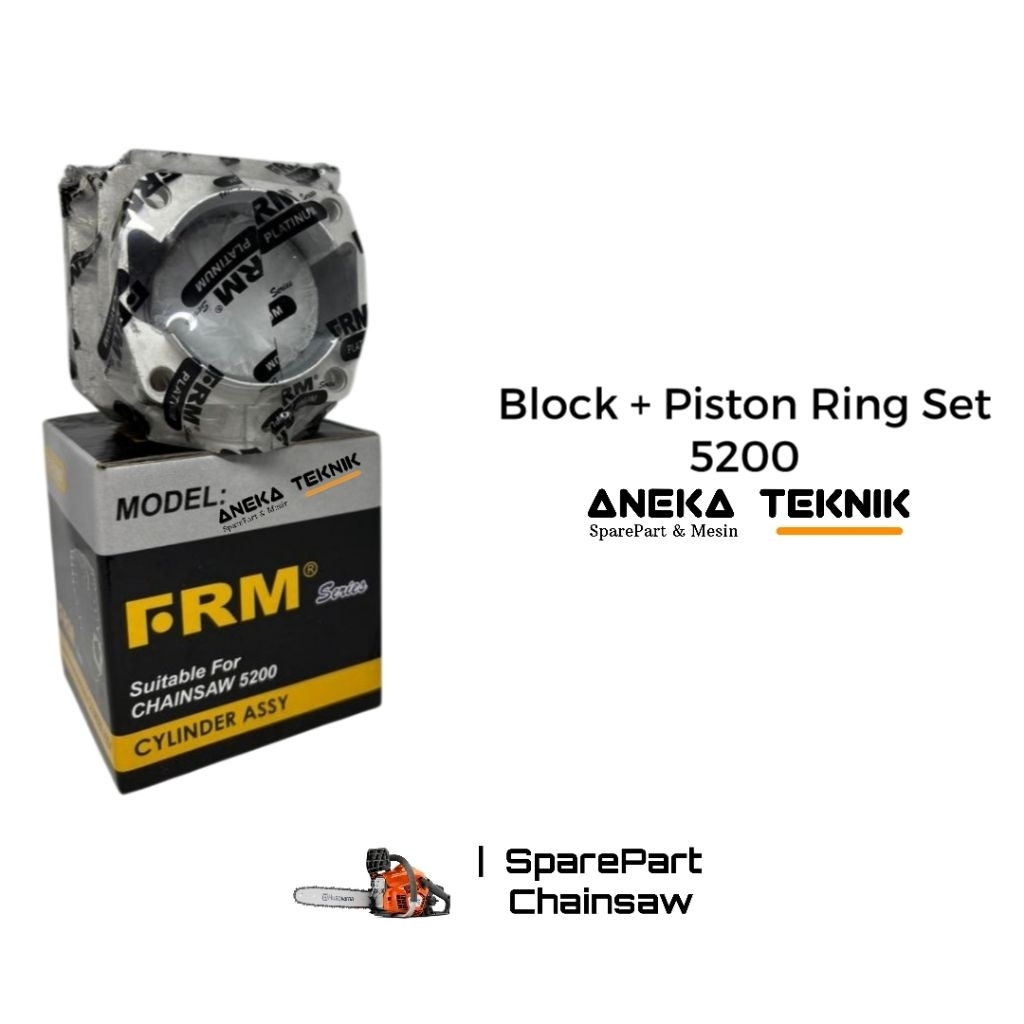 Block Blok Piston Ring Set Chainsaw Senso Sinso 5200 Firman Asli Original