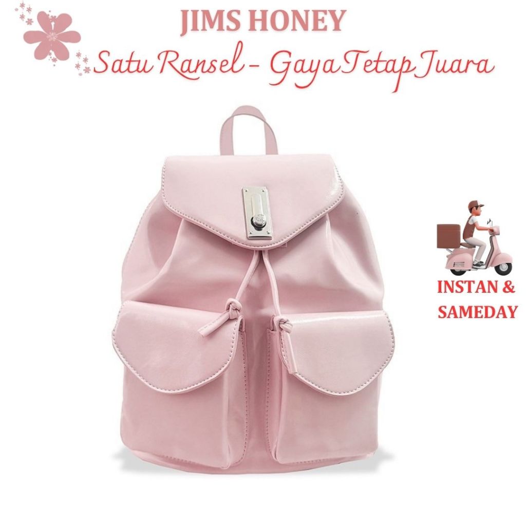 JIMS HONEY Hana Backpack Tas Ransel Wanita Ransel Kerja Fashionable