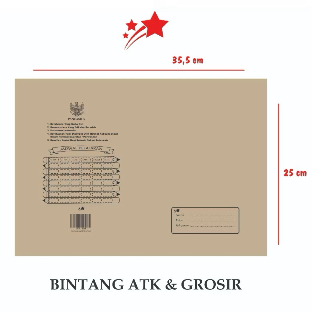 

Sampul kertas / Sampul kayu / Sampul coklat / sampul samson ukuran kwarto merk Bintang