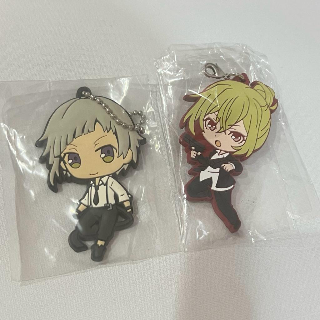 Bungo stray dogs BSD merch Official Nakajima Atsushi Rubber Pokkori Ichiyo Higuchi Strap set