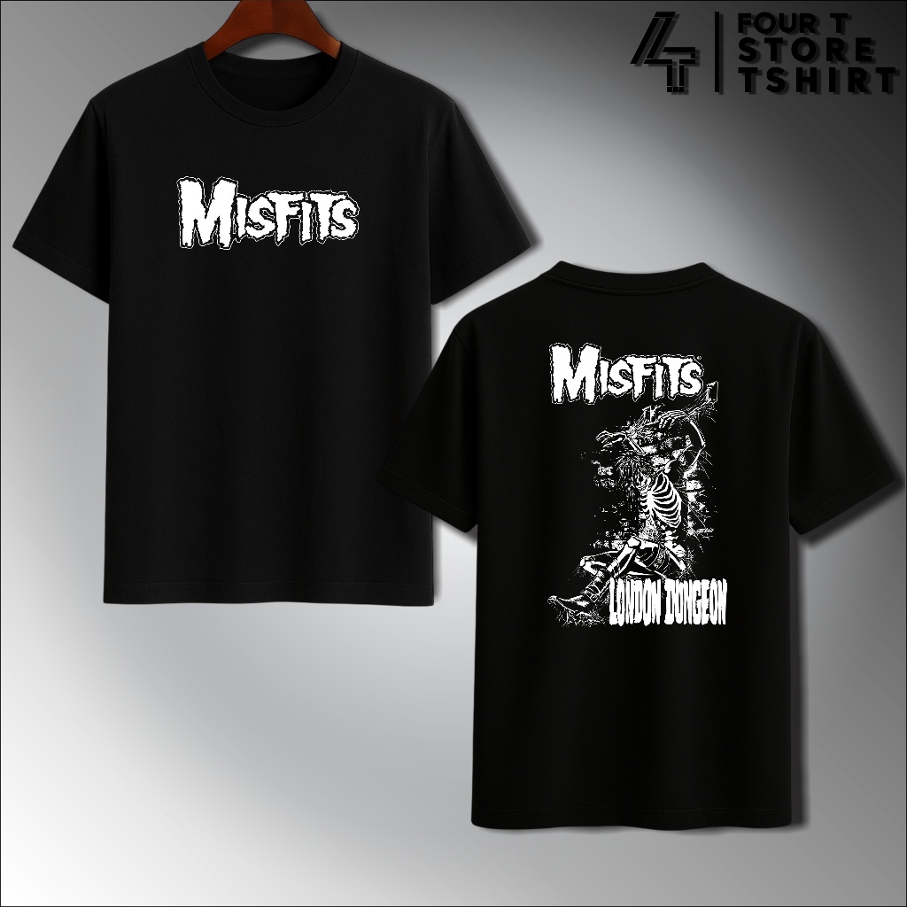 Kaos Distro Misfits Band Second Vincent Lengan Pendek Loong Sleeve Katun Combed Premium Keren