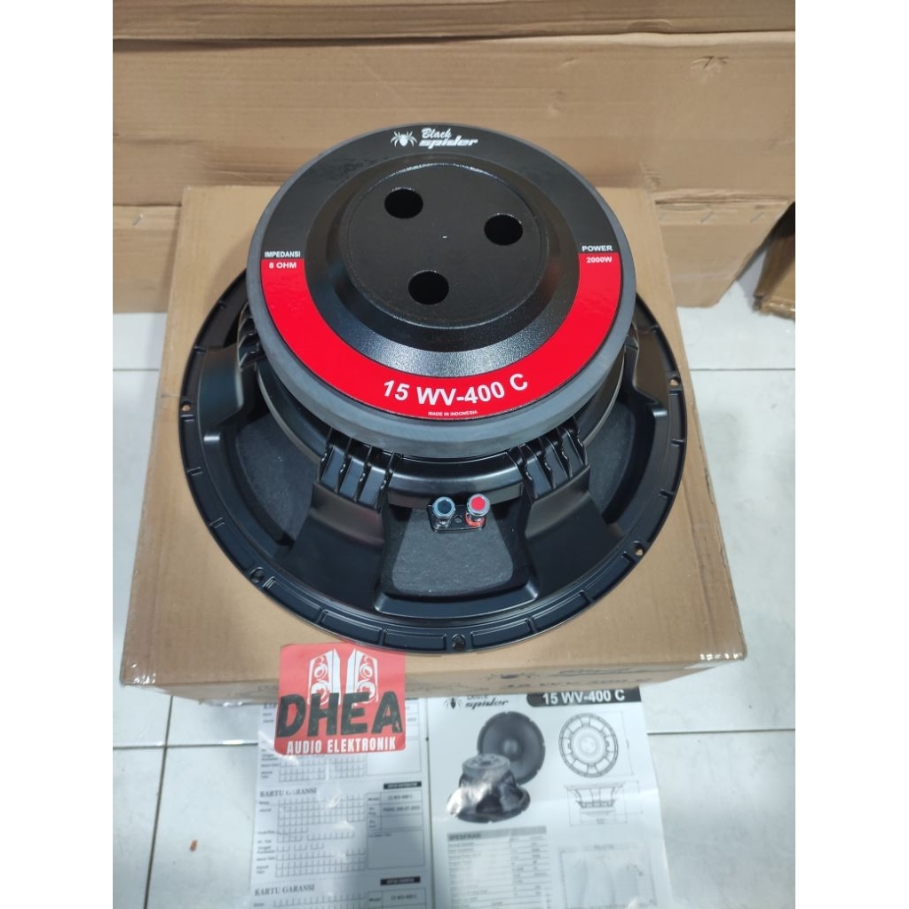 Speaker Komponen Black Spider 15 WV-400 C Original 15inchi 15 WV 400 C Low Sub Coil 4in 2000 Watt ma