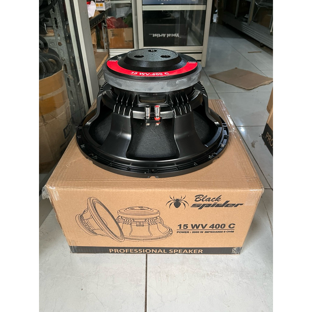 Speaker Kompone Black Spider 15WV-400C 15 in 15 inch 15 inci Voice Coil 4 inch original 1000-2000 wa