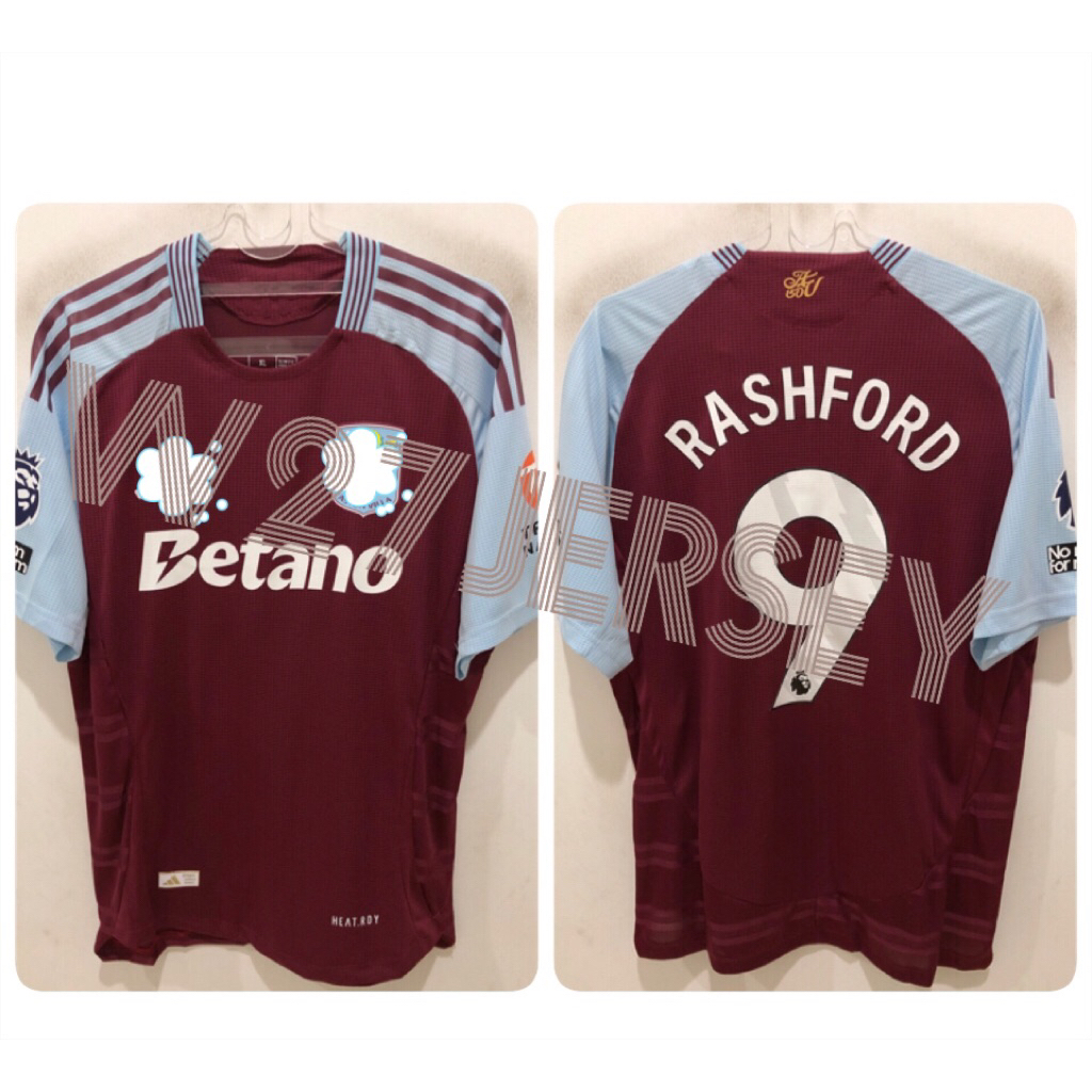 JERSEY PLAYER ISSUE - ASTON VILLA HOME 2024-2025 name player Rashford + Patch