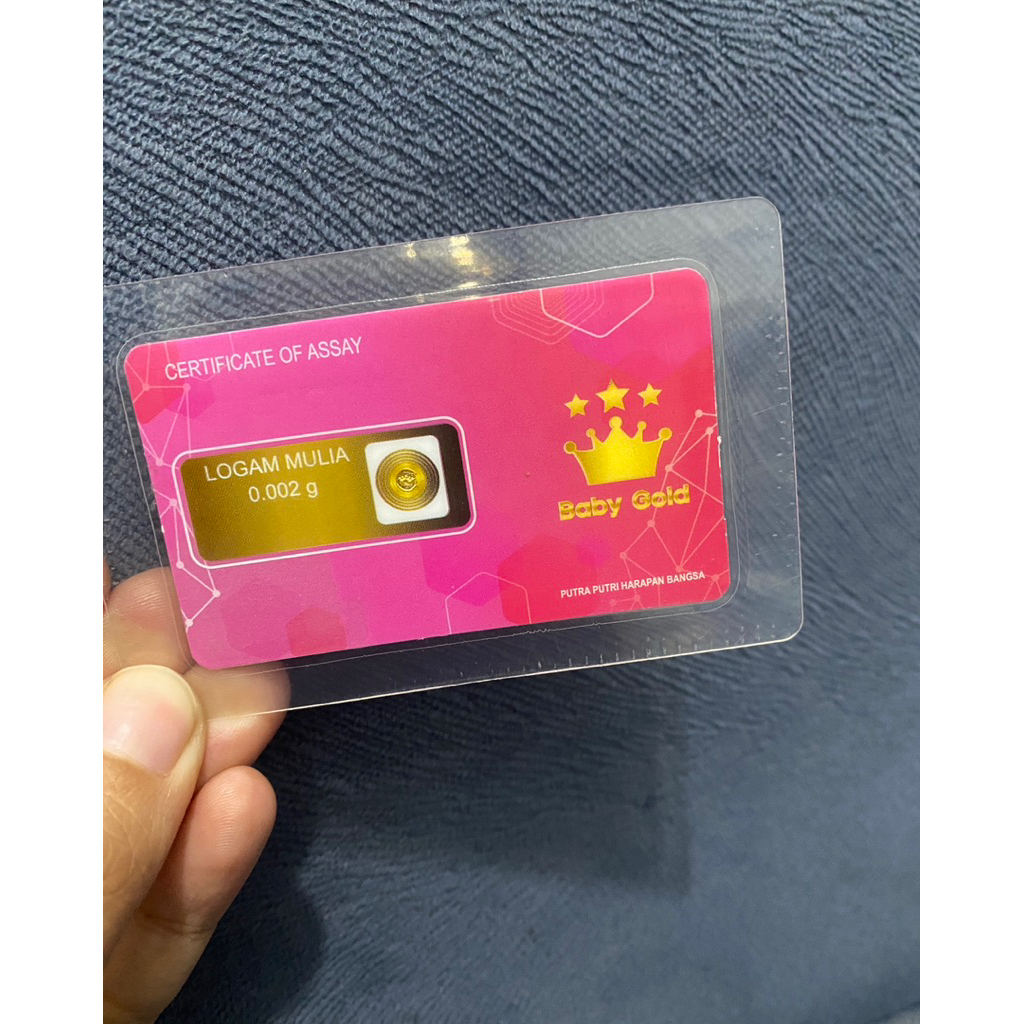 emas mini babygold 0,002 gr finegold asli sertifikat 24k