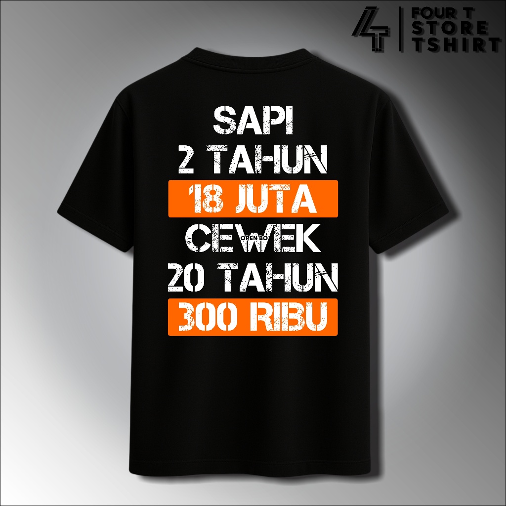 Kaos Open Bo 300K Kata Kata Lengan Pendek Baju T-shirt Distro Katun Combed Premium Pria Wanita Keren